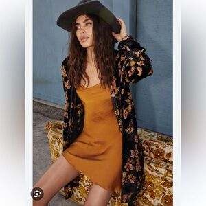 Free people midi black floral dress